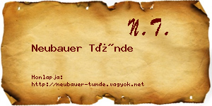 Neubauer Tünde névjegykártya
